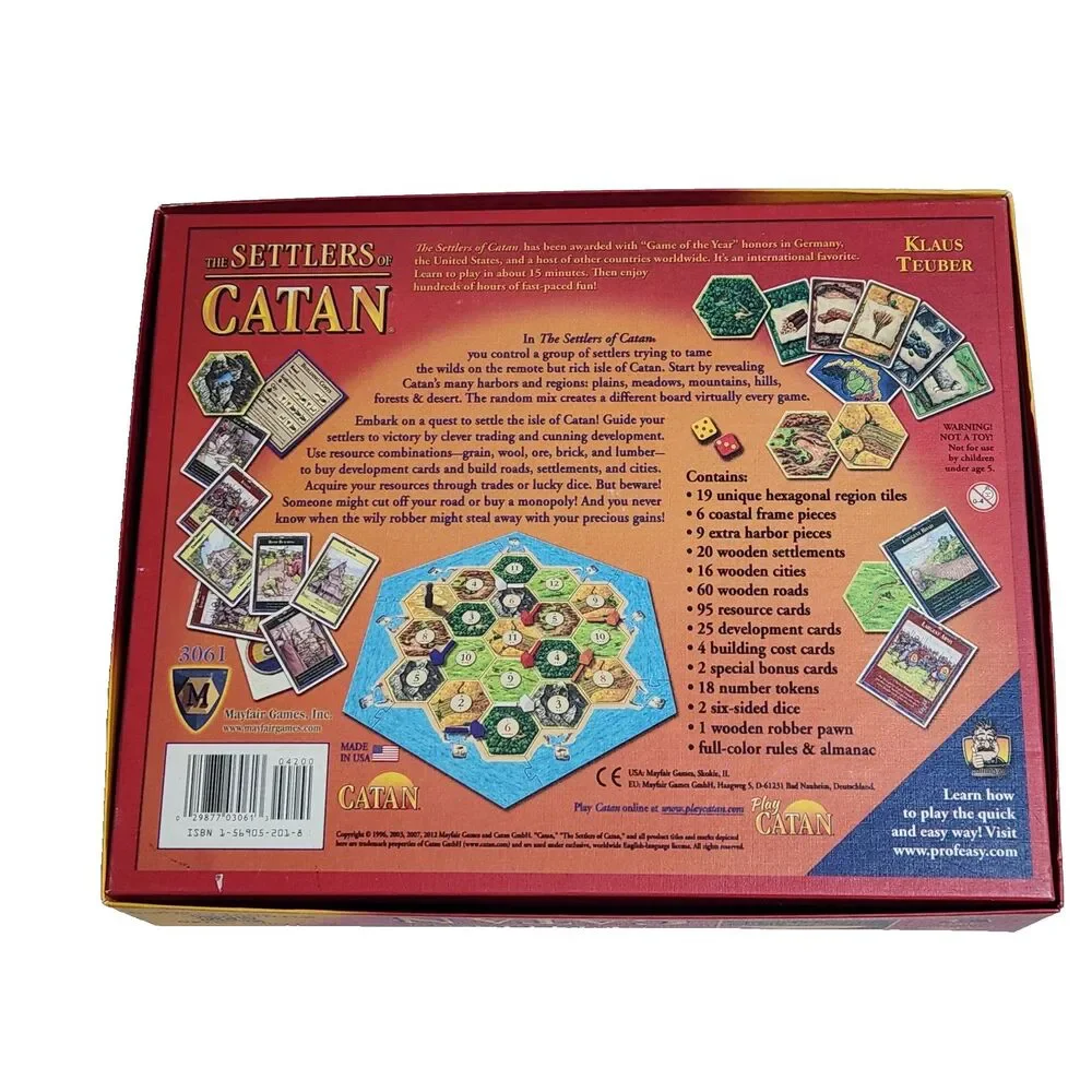 The Settlers of Catan Board Game Mayfair Games 4th Edition (2012) EUC
